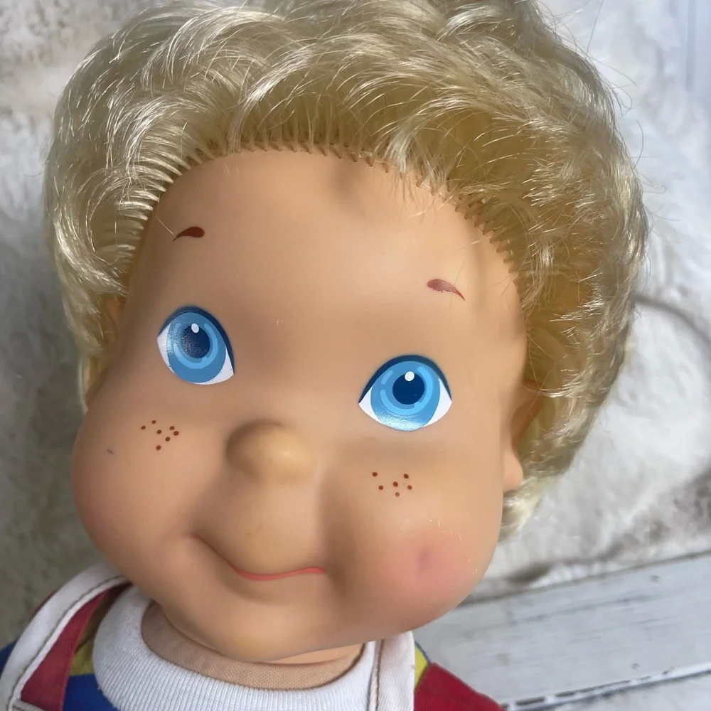 CLEANED Original 1986 Playskool My Buddy Doll Blonde Hair Shoes Carpenter Apron‎